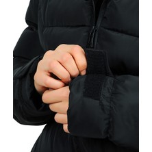 Freemen Kadın Siyah Kapüşonlu Içi Polarlı Su Geçirmez Rüzgara Dayanıklı Şişme Mont & Kaban & Parka