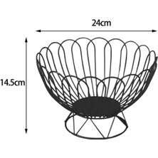 Plaza Mutfak Tezgahı Yemek Masası Masaüstü Siyah Için Yaratıcı Demir Tel Meyve Sepeti (Yurt Dışından)