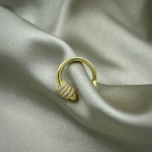 Jewel By Aila Zirkon Halkalı Gümüş Kıkırdak Küpe