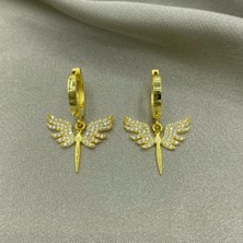Jewel By Aila Zirkon Taşlı Mikail Meleği Gümüş Küpe