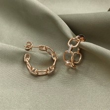 Jewel By Aila Kemer Detaylı Taşlı Gümüş Halka Küpe
