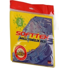 Softtex Akıllı Temizlik Bezi Mikro Gözenekli Emici Doku Karışık Renkli 3 Adet