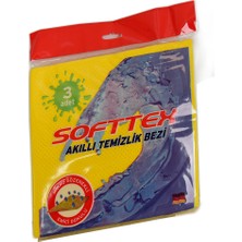 Softtex Akıllı Temizlik Bezi Mikro Gözenekli Emici Doku Karışık Renkli 3 Adet