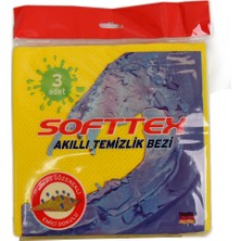 Softtex Akıllı Temizlik Bezi Mikro Gözenekli Emici Doku Karışık Renkli 3 Adet