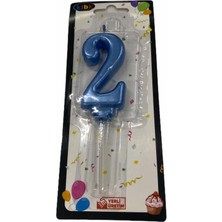 Kidspartim 2 Yaş Açık Mavi Rakam Mum