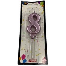 Kidspartim 8 Yaş Pembe Rakam Mum