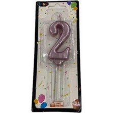 Kidspartim 2 Yaş Pembe Rakam Mum