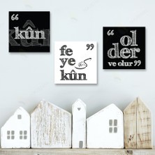 Morfil Sanat Atölyesi Kûn Fe Yekûn - " Ol Der ve Oluveriri " Ayeti Kerime Dini Kanvas Tablo