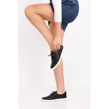 ARTI ARTI AYAKKABI Kadın  Deri Ortopedik Siyah Sneaker Ayakkabı