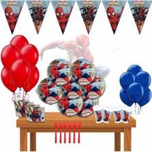 Bay Cimri Baycimri Spiderman Örümcek Adam Doğum Günü Parti Malzemeleri Süsleri Seti 8 Kişilik