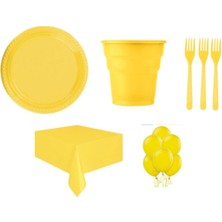 Balonevi Doğum Günü Ekonomik Parti Seti 25 Kişilik Sarı