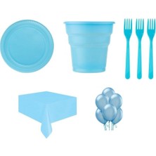 Balonevi Partiyeri Doğum Günü Ekonomik Parti Seti 25 Kişilik Mavi