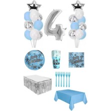 Dipak Mavi Renk 4 Yaş Doğum Günü Seti