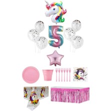 Dipak Unicorn Temalı 5 Yaş Doğum Günü Seti
