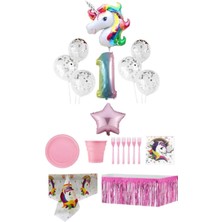 Dipak Unicorn Temalı 1 Yaş Doğum Günü Seti