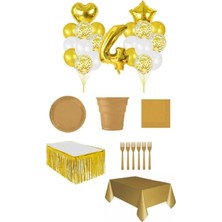Dipak Gold Renk 4 Yaş Doğum Günü Seti