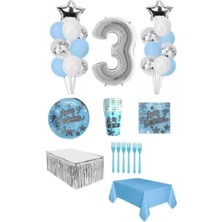 Dipak Mavi Renk 3 Yaş Doğum Günü Seti