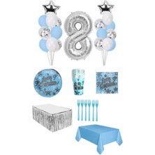 Dipak Mavi Renk 8 Yaş Doğum Günü Seti