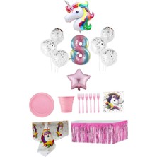 Dipak Unicorn Temalı 8 Yaş Doğum Günü Seti
