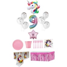 Dipak Unicorn Temalı 9 Yaş Doğum Günü Seti