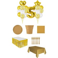 Dipak Gold Renk 5 Yaş Doğum Günü Seti