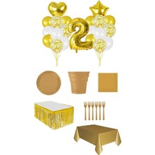 Dipak Gold Renk 2 Yaş Doğum Günü Seti