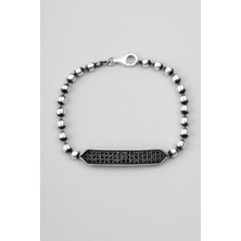 So CHIC Siyah Taşlı Gümüş Erkek Bileklik