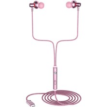 Fertiong Kablolu Kulaklık Ergonomik Hifi Ses Seviyesi Ayarlanabilir Tip-C Tel Kontrol Karaoke Için Mikrofonlu Kulaklık (Yurt Dışından)
