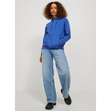 Jjxx Bisiklet Yaka Açık Mavi Kadın Sweatshirt 12223961