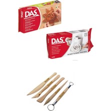 Das Beyaz Kahve Seramik Kili 500 gr Modelaj Kalemi Ebeşuar 5 Li Ahşap Set H.s Das Beyaz-Kahve-Model