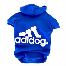 Kemique Saks Mavi Adidog Kapşonlu Kedi Sweatshirt Kedi Kazağı