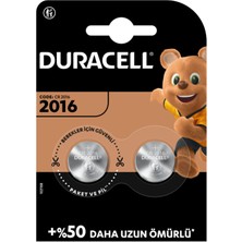 Duracell CR2016 Lithium 3V Pil 2'li