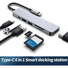 Fertiong Yerleştirme Istasyonu Yüksek Hızlı Şanzıman Şarj Fişi Oynatma Type-C HDMI Uyumlu 4K USB 3.0 Istasyonu - Gri (Yurt Dışından)