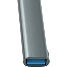 Fertiong USB Istasyonu 5-1 Arada Çok Fonksiyonlu Yüksek Hızlı USB 3.0 Type-C Multi Splitter Adaptör Adaptör Yerleştirme Istasyonu Kart Okuyucu Yuvası - Gri (Yurt Dışından)