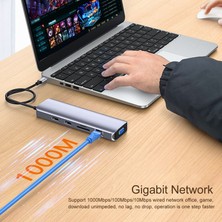 Fertiong Yerleştirme Istasyonu Yüksek Hızlı Çok Portlu Genişleme LED Göstergesi Gigabit Network Universal-C Tip-C Usb3.0 Pd HDMI Uyumlu VGA Sd-Card Splitter Istasyonu - Gümüş (Yurt Dışından)