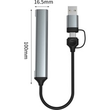 Fertiong USB Istasyonu 4'ü 1 Arada Çok Fonksiyonlu Sürücüsiz Yüksek Hızlı 5gbps USB 3.0 2.0 Çok Verimli Splitter Istasyonu Konuşma Istasyonu - Gri (Yurt Dışından)