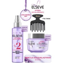 Elseve Hydra Hyaluronic Nem ile Dolgunlaştıran Saç Bakım Serumu Nem Maskesi Saç Açma Seti
