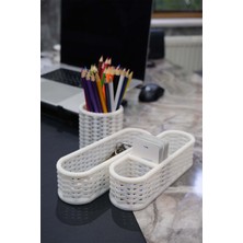 Zone Ozone Hasır 3'lü Masa Üstü Organizer Set