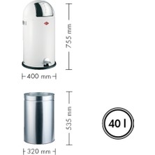 Wesco Beyaz -Kickboy Çöp Kutusu 40 LITRE(400X755MM)