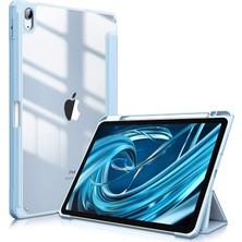 MTK Moveteck Apple Ipad Pro 12.9'' 5. ve 6. Nesil Tablet Kılıfı Şeker Renkli Kalem Yuvalı Smart Standlı Crystal Şeffaf