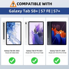 Samsung Galaxy Tab 12.4" S8 Plus / S7 Fe ve S7 Plus Kılıf Şeker Renkli Kalem Yuvalı Smart Standlı