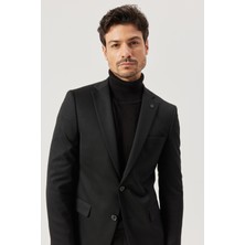 ALTINYILDIZ CLASSICS Erkek Siyah Slim Fit Dar Kesim Mono Yaka Siyah Takım Elbise