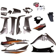 Motosvn Cub Çelik-Kmt-Asya Cub Kaporta Seti Gri Far Stop Dahil