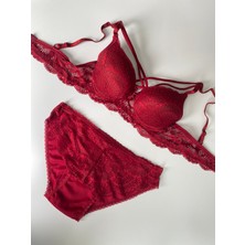 Otantik Tekstil Kadın Tek Ipli Destekli Dantel Detaylı Sütyen Külot Bralet Set Iç Çamaşır Takımı