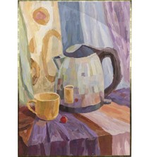 SHOP365 Isıtıcı ve Kahve Bardağı Natürmort Dekoratif Poster P-004624