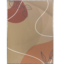 SHOP365 Yapraklar ve Şekiller Kahverengi Tonlar Modern Poster P-000373