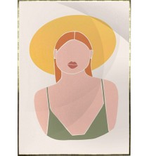 SHOP365 Şapkalı Kadın Yaz Modası Pastel Renkler Modern Poster P-000311