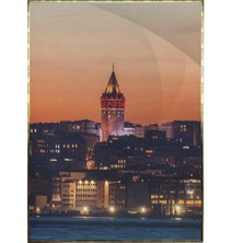 SHOP365 Deniz Kıyılarından Gün Batımı Galata Kulesi Şehir Manzarası Poster P-000285