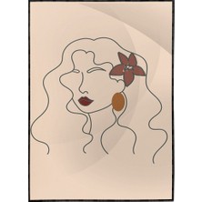 SHOP365 Kadın Çizimi Illüstrasyon Toprak Tonları Modern Poster P-000369