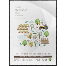 SHOP365 Tarım Çiftlik Çiftçilik Bahçe Çalışması Vs Temalı Illüstrasyon Poster P-000483